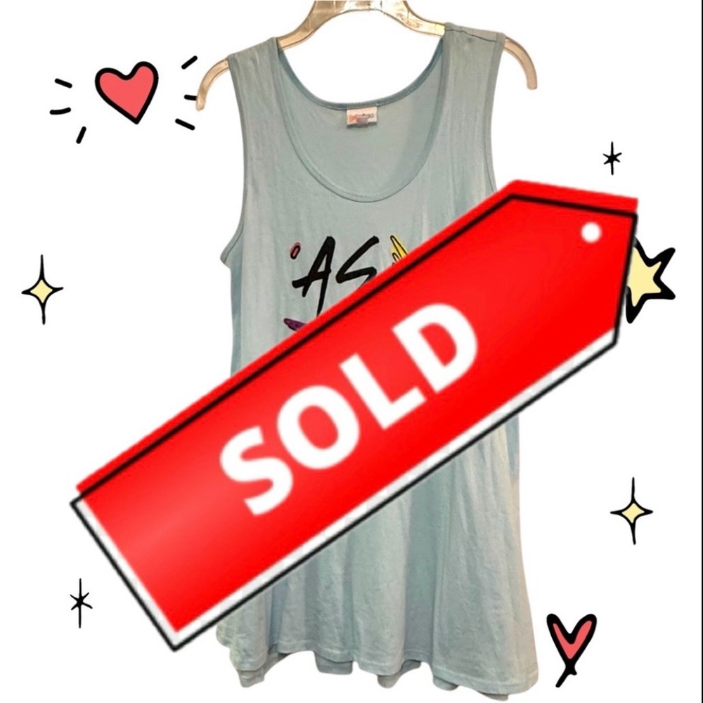 LuLaRoe Light Blue “As If” Perfect Tank - size M